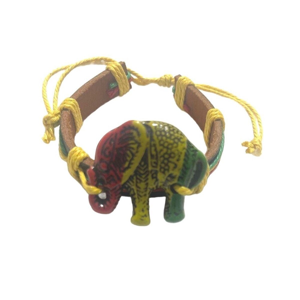 Rasta Elephant Leather Bracelet-Bundle 6